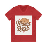 Mama Bear V-Neck Tee, Cute Mom Shirt, Comfortable Tee