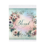 Blessed Plush Blanket, Floral Decor, Velveteen Plush