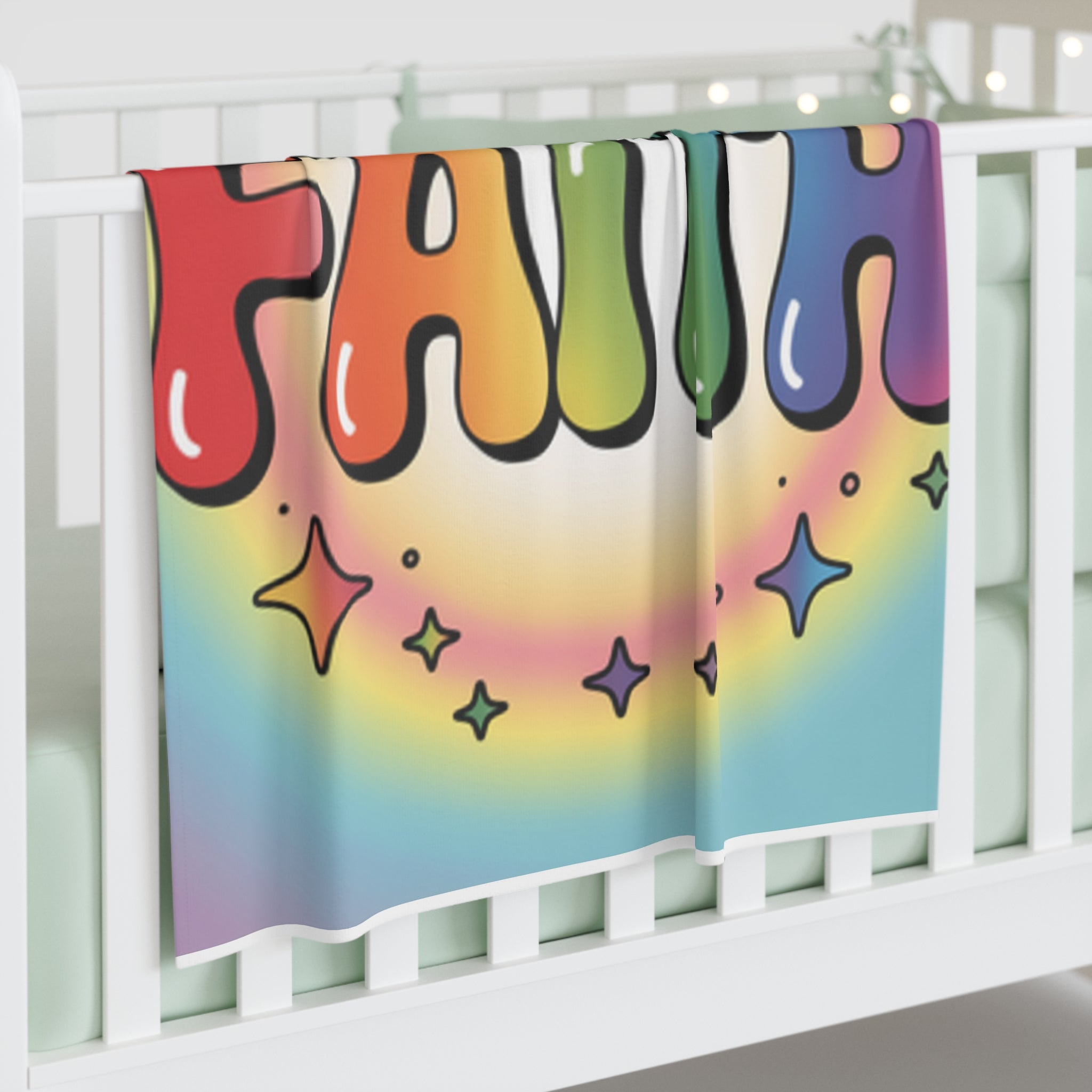 Faith-Inspired Baby Swaddle Blanket, Colorful Infant Wrap for Baby Showers, Nursery Decor