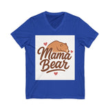 Mama Bear V-Neck Tee, Cute Mom Shirt, Comfortable Tee Printify