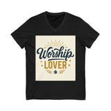 Worship Lover Tee, V Neck Shirt, Praise and Worship Printify