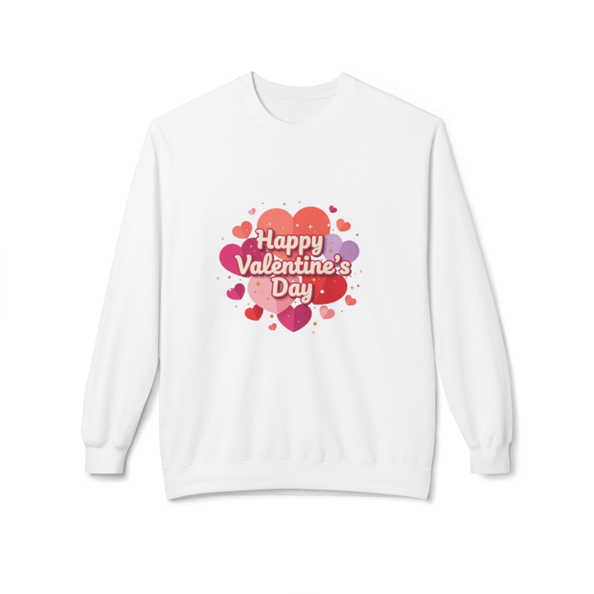 Valentine's Day Heart Crewneck Sweatshirt — "Happy Valentine's Day" Graphic Printify