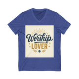 Worship Lover Tee, V Neck Shirt, Praise and Worship Printify