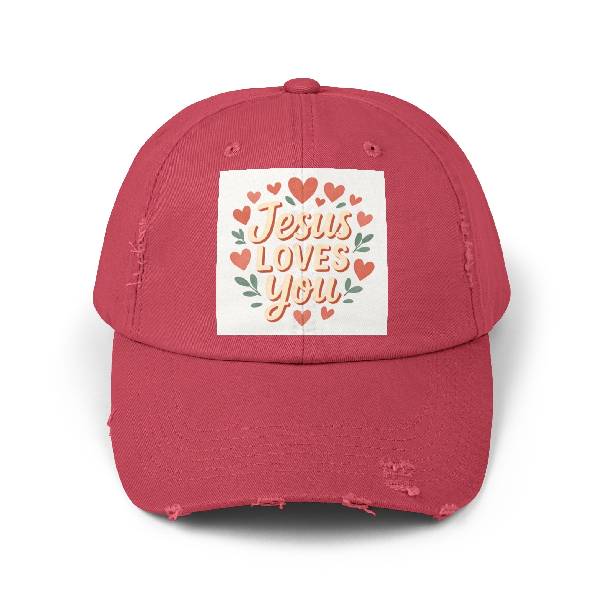 Jesus Loves You Distressed Cap, Vintage Cap, Jesus Apparel