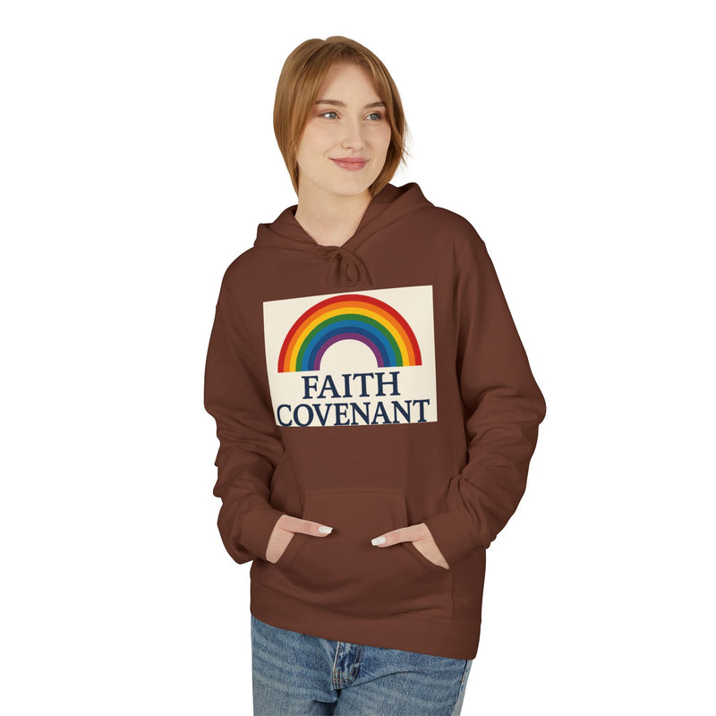 Faith Covenant Rainbow Hoodie — Retro Inspirational Christian Pullover