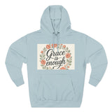 Grace is Enough Floral Hoodie, Cozy Gift for Mom, Faith-Based Clothing