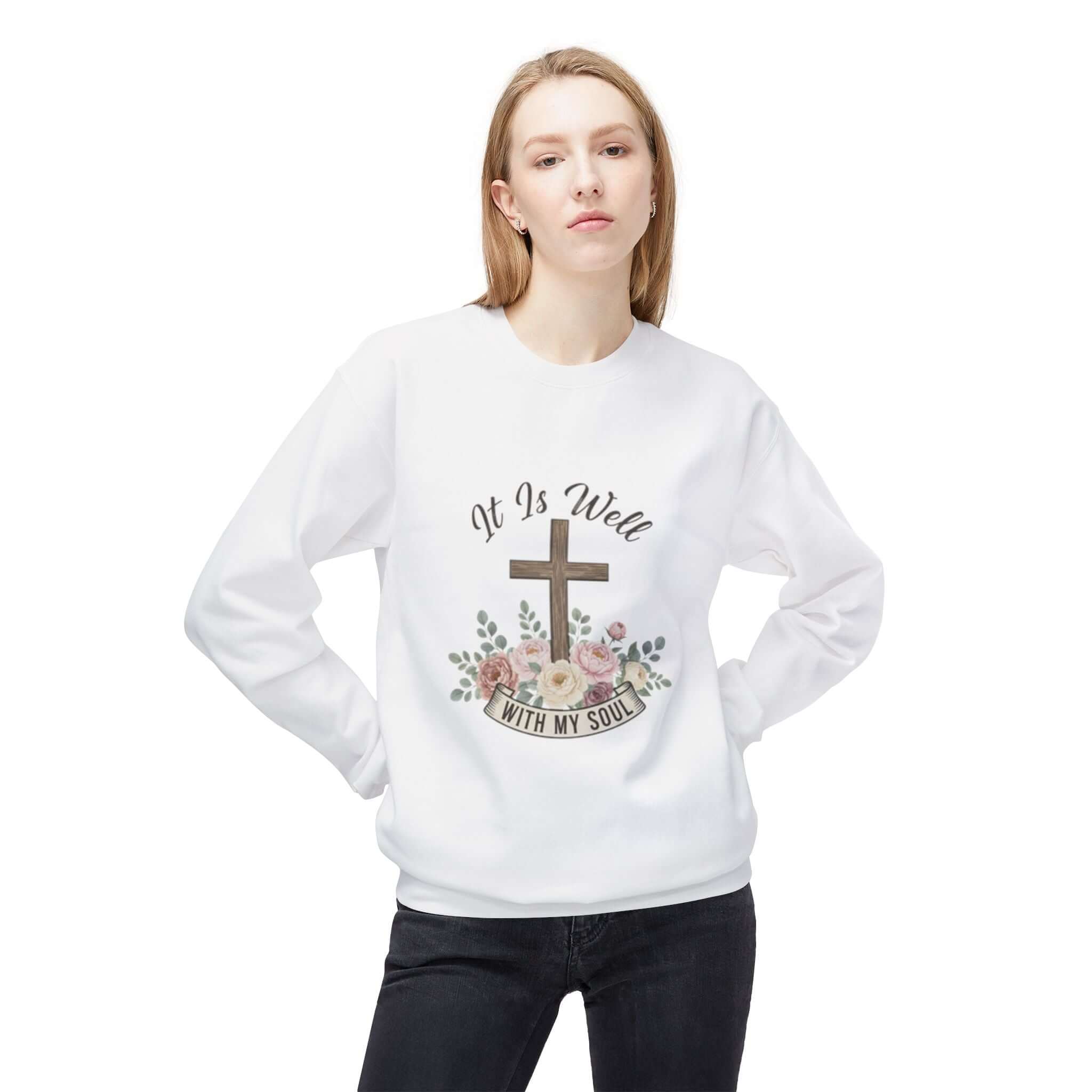christian sweatshirt white  Easter Christian Crewneck