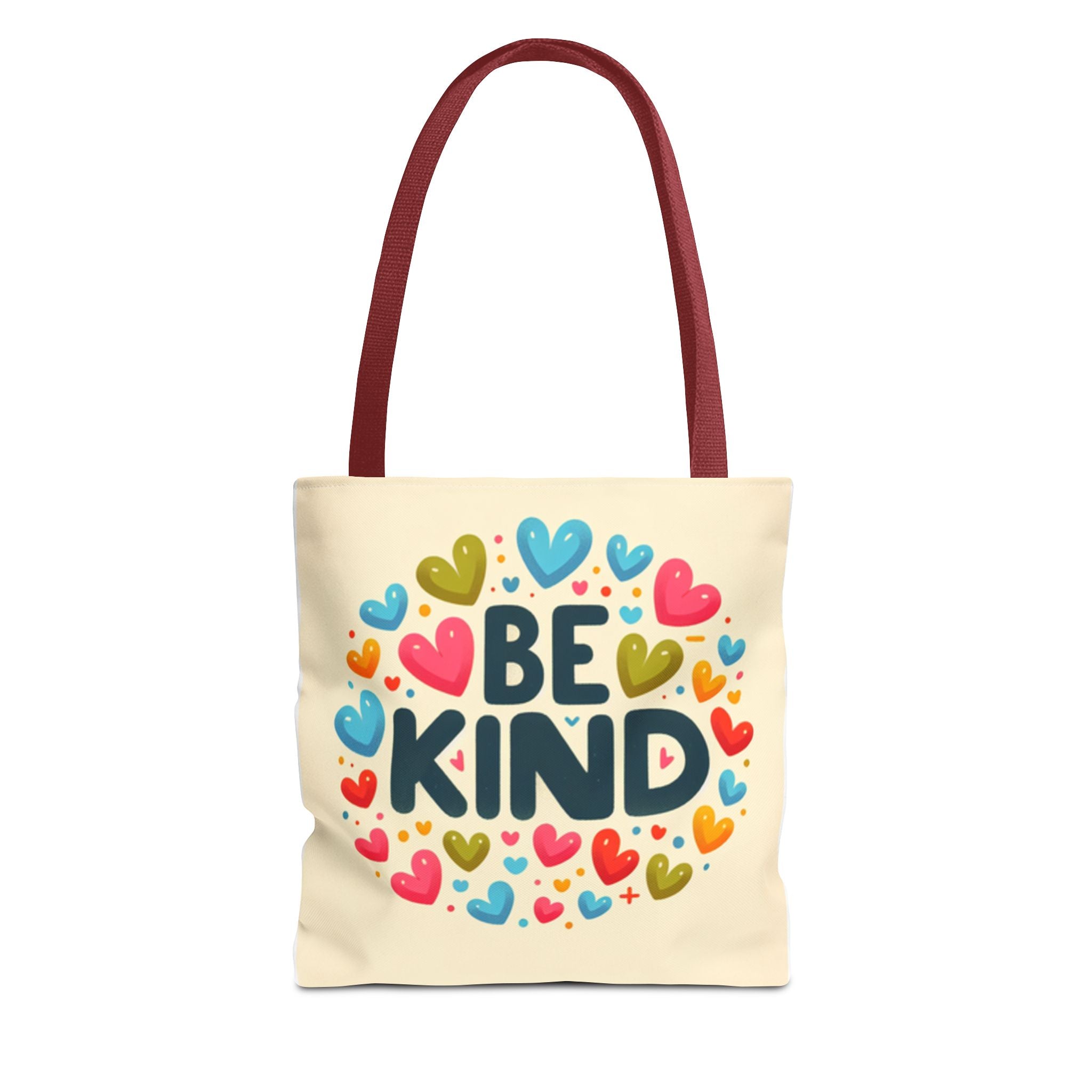 "Be Kind" Tote Bag - Colorful Heart Design, Motivational Accessory