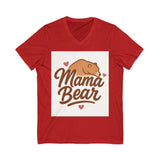 Mama Bear V-Neck Tee, Cute Mom Shirt, Comfortable Tee Printify
