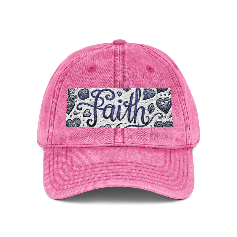 Embroidered Cap - Faith Vintage Design, Faith Apparel, Women's Cap