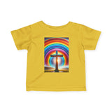 Rainbow Cross Infant Tee, Christian baby shirt