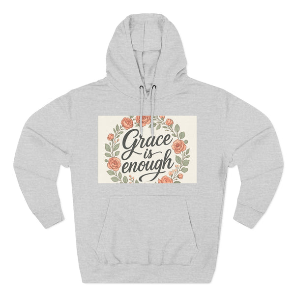 Grace is Enough Floral Hoodie, Cozy Gift for Mom, Faith-Based Clothing