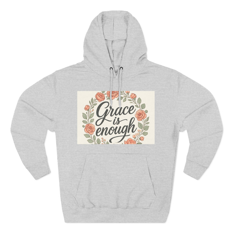 Grace is Enough Floral Hoodie, Cozy Gift for Mom, Faith-Based Clothing