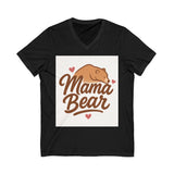 Mama Bear V-Neck Tee, Cute Mom Shirt, Comfortable Tee Printify