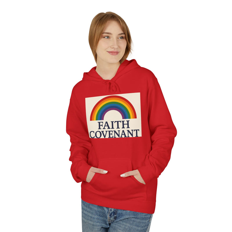 Faith Covenant Rainbow Hoodie — Retro Inspirational Christian Pullover