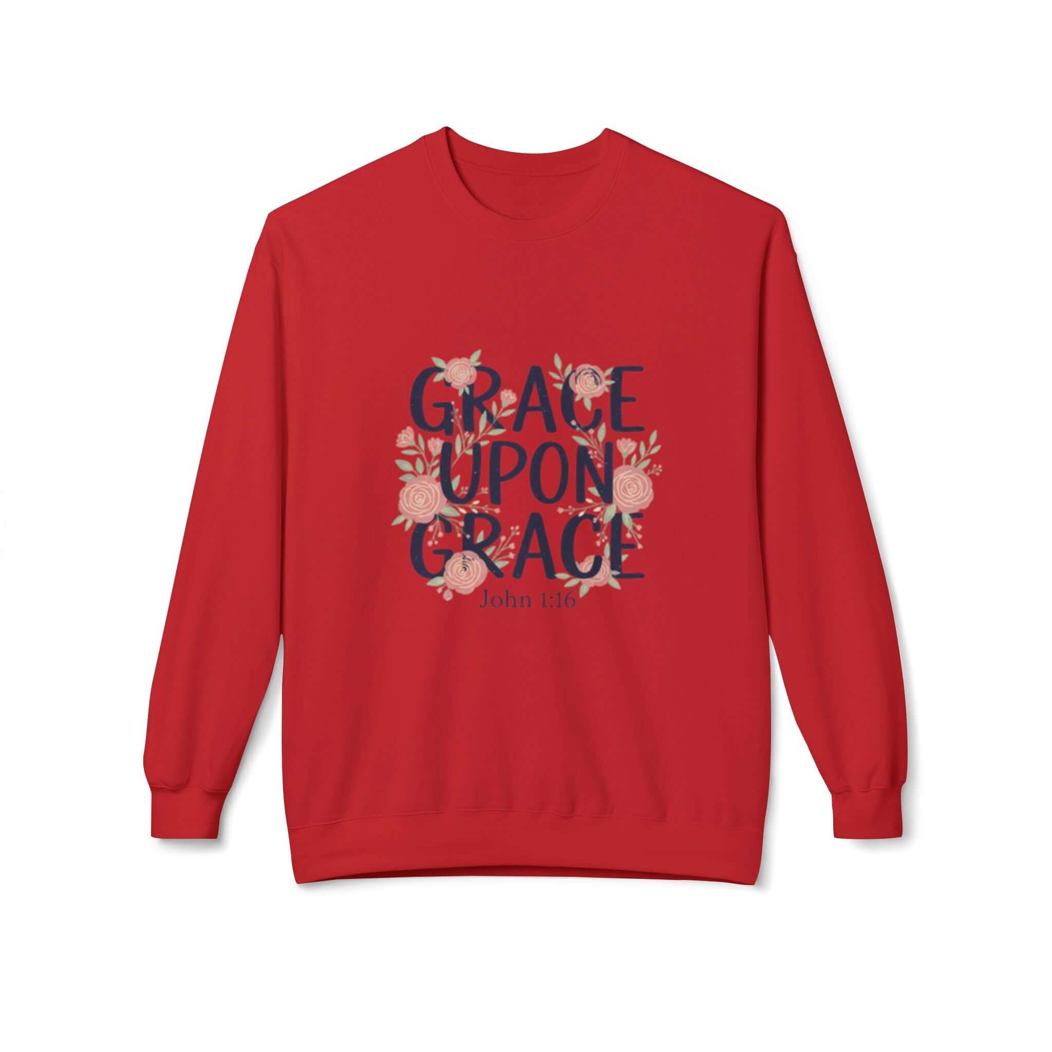 Grace Upon Grace Floral Sweatshirt — Women's Inspirational Floral Crewneck