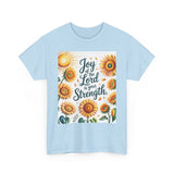 Joy of the Lord Sunflower Tee, Faith Shirt, Faith Based Apparel Printify
