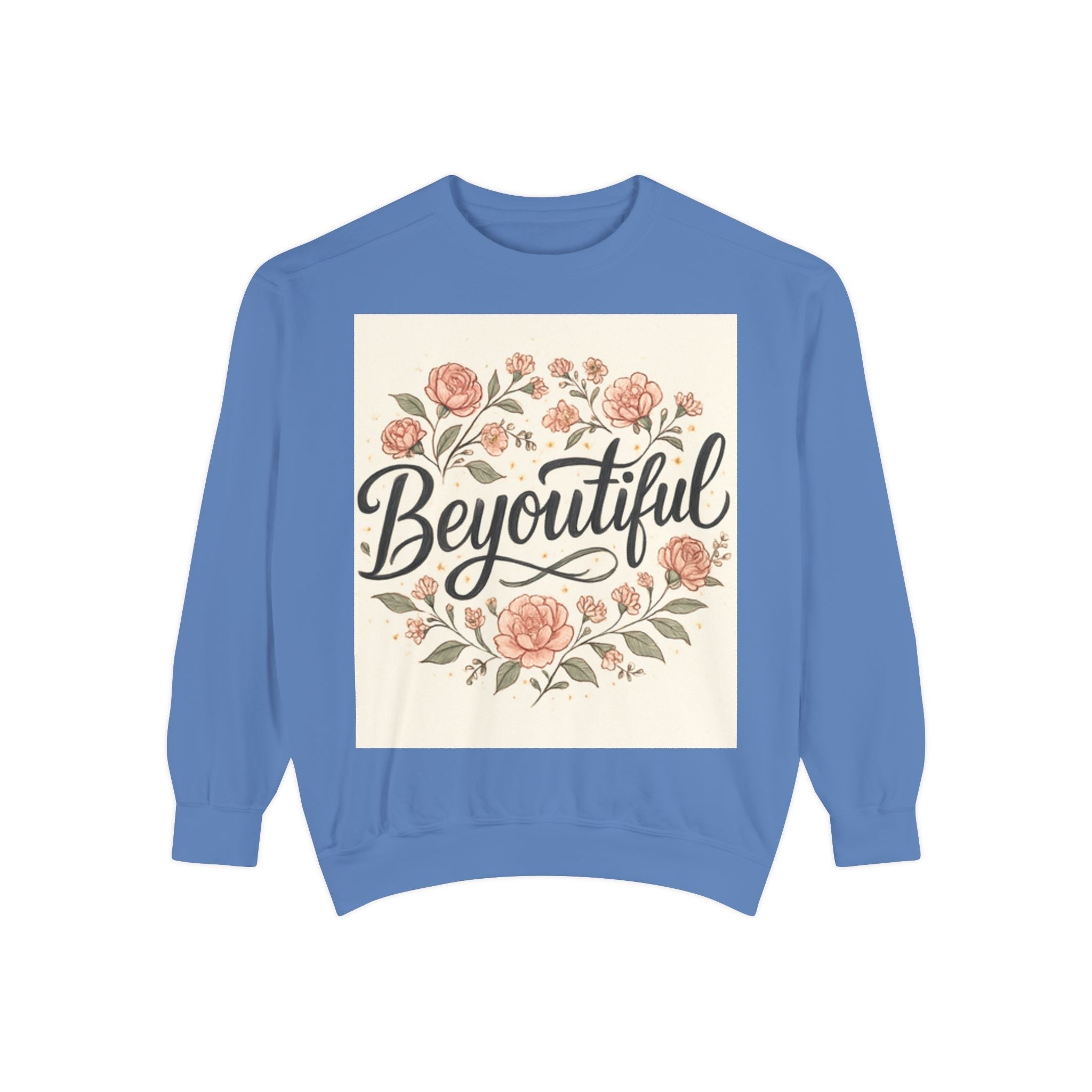 christian sweatshirt Beyoutiful Floral Sweatshirt, Cozy Sweatshirt navy blue