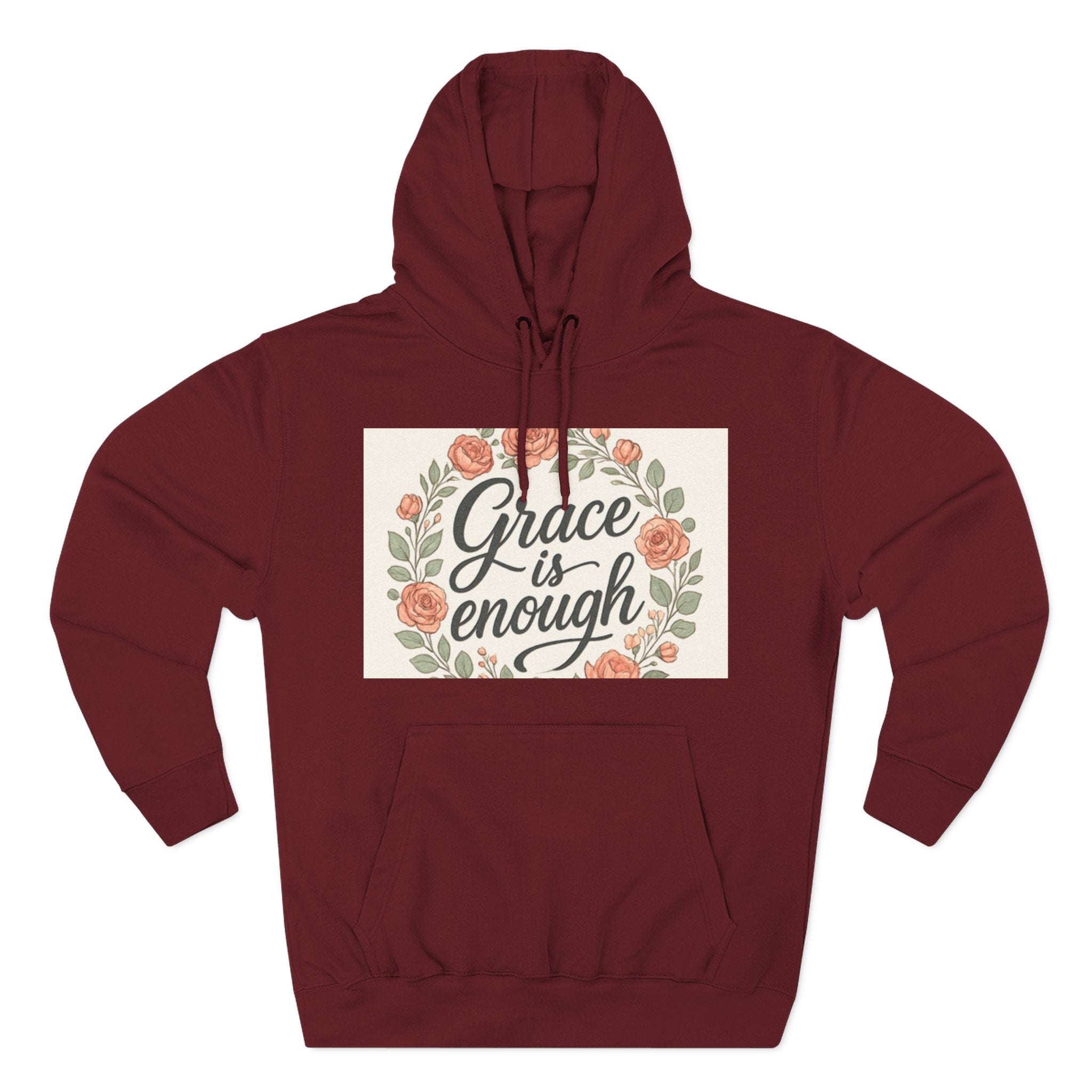 christian gifts Grace is Enough Floral Hoodie maroon