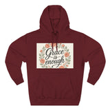 Grace is Enough Floral Hoodie, Cozy Gift for Mom, Faith-Based Clothing Printify