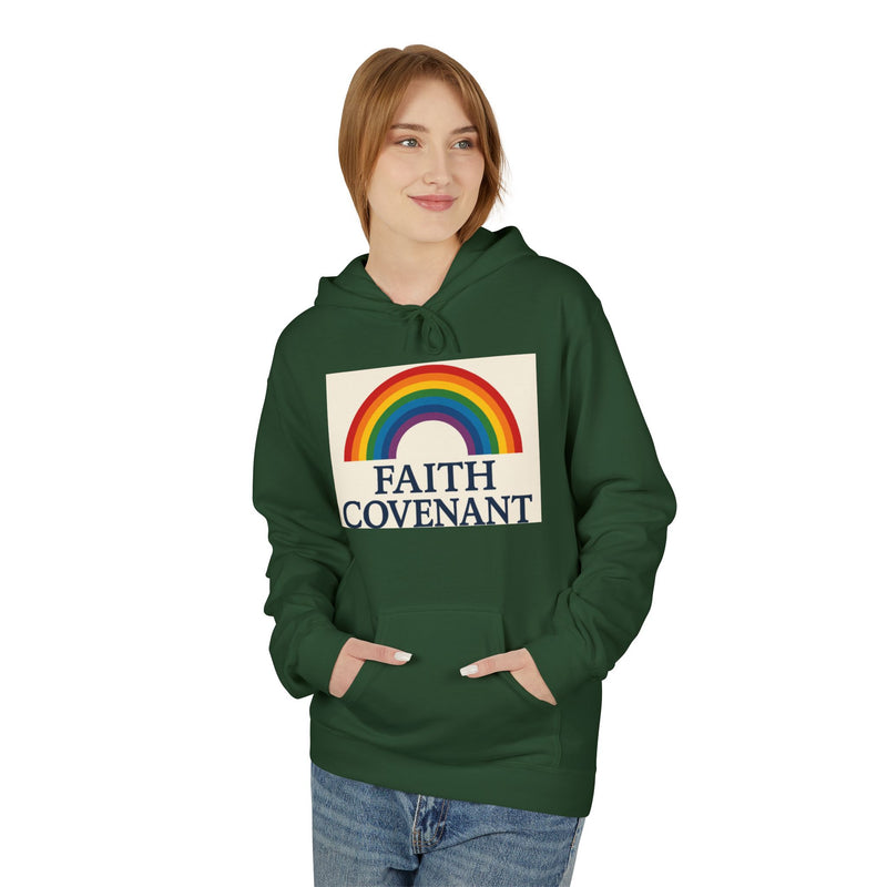 Faith Covenant Rainbow Hoodie — Retro Inspirational Christian Pullover