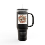 Floral Insulated Travel Mug, 40oz - Love like Jesus Tumbler, Blessed Drinkware