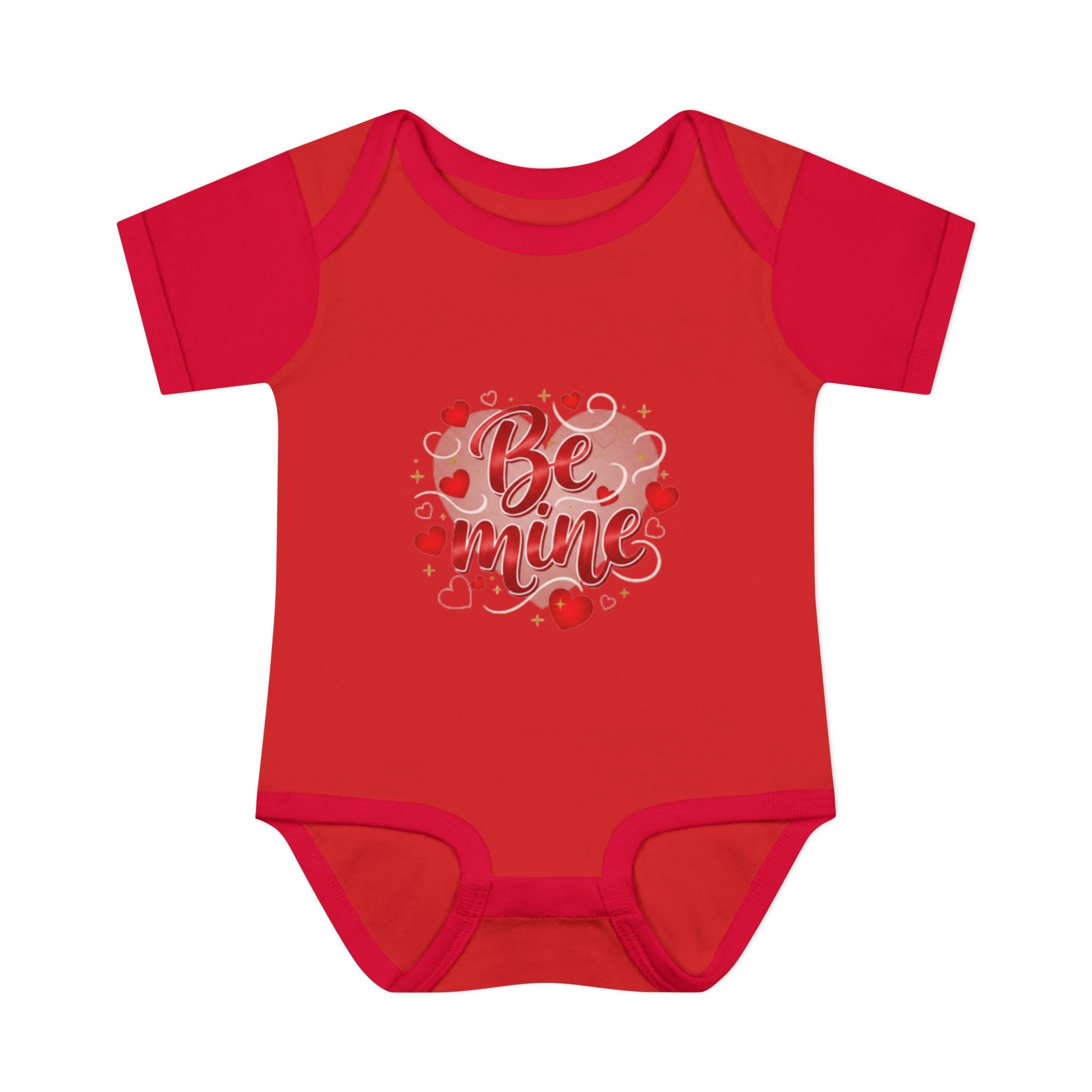 Be Mine Infant Apparel  — Love Baby Bodysuit red