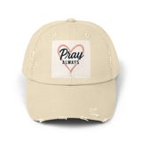 Pray Always Distressed Cap - Faith-Inspired Hat for Everyday Wear, Casual Style Printify
