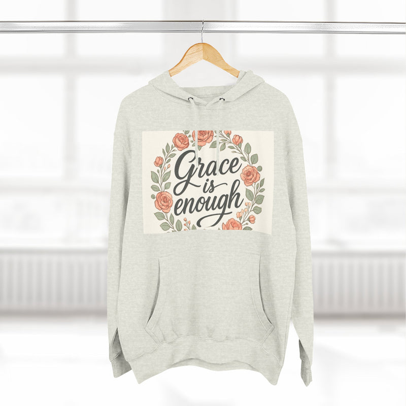 Grace is Enough Floral Hoodie, Cozy Gift for Mom, Faith-Based Clothing