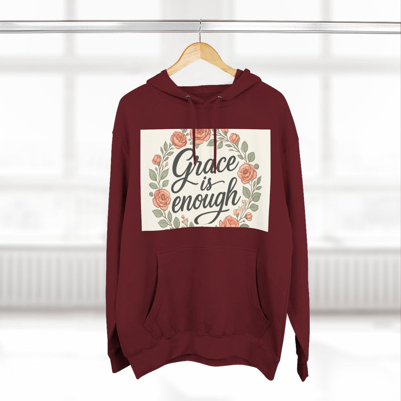 Grace is Enough Floral Hoodie, Cozy Gift for Mom, Faith-Based Clothing