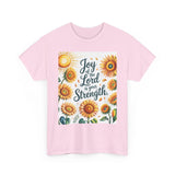 Joy of the Lord Sunflower Tee, Faith Shirt, Faith Based Apparel Printify