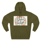 Grace is Enough Floral Hoodie, Cozy Gift for Mom, Faith-Based Clothing