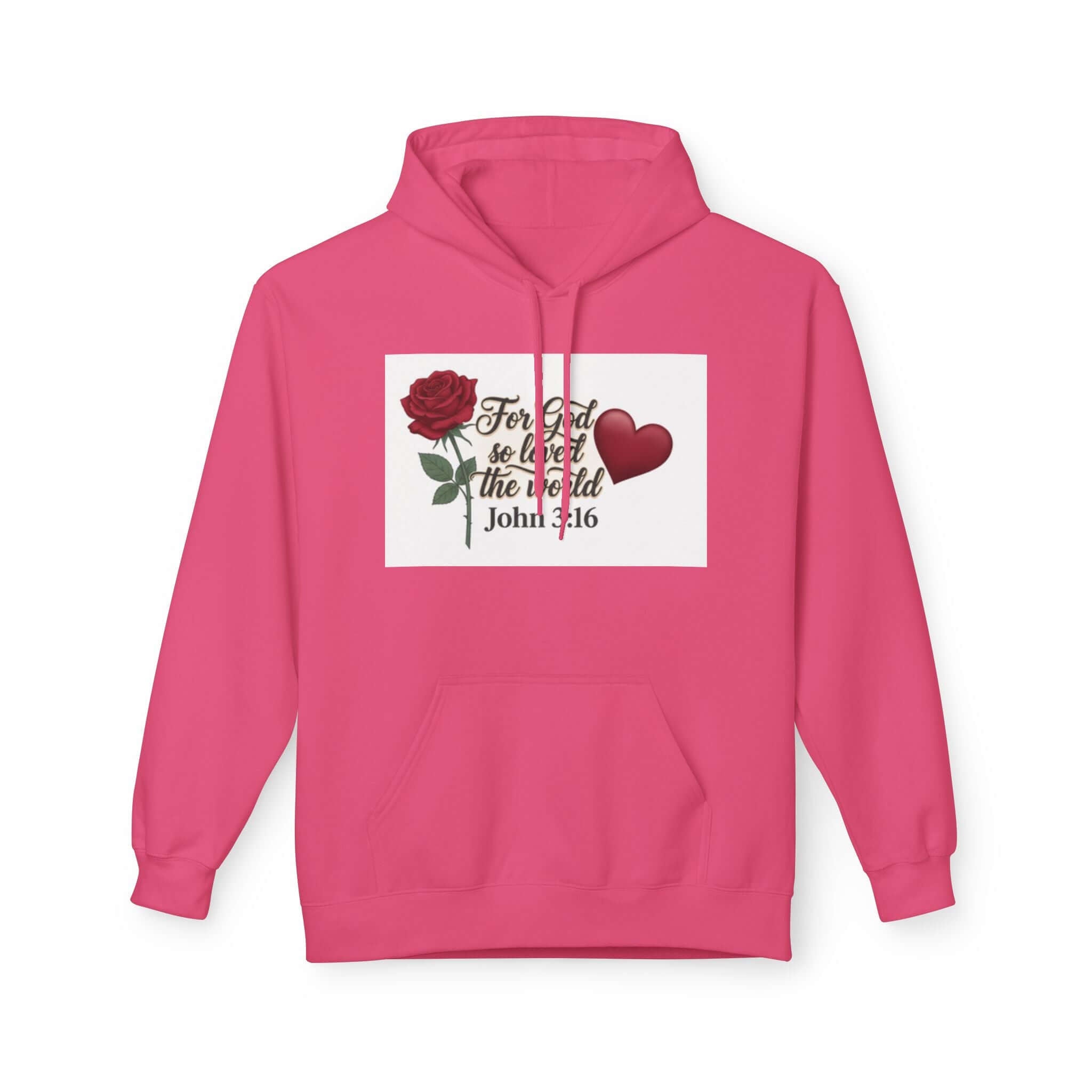 Christian sweatshirt pink Loved The World Hoodie — John 3:16 Faith Hoodie