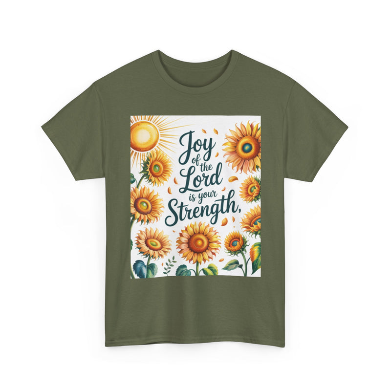 Joy of the Lord Sunflower Tee, Faith Shirt, Faith Based Apparel