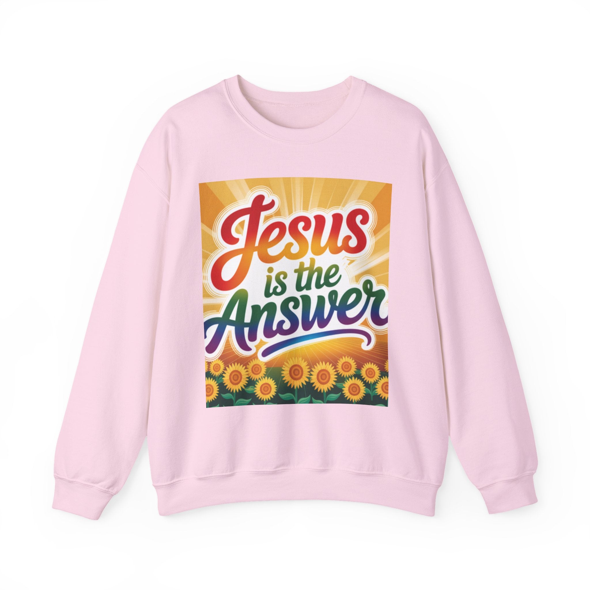 Jesus is the Answer Sunflower Crewneck Sweatshirt, Cozy Sweatshirt, Christian Apparel