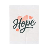 Hope Velveteen Plush Blanket, Heart Design, Soft Blanket Printify