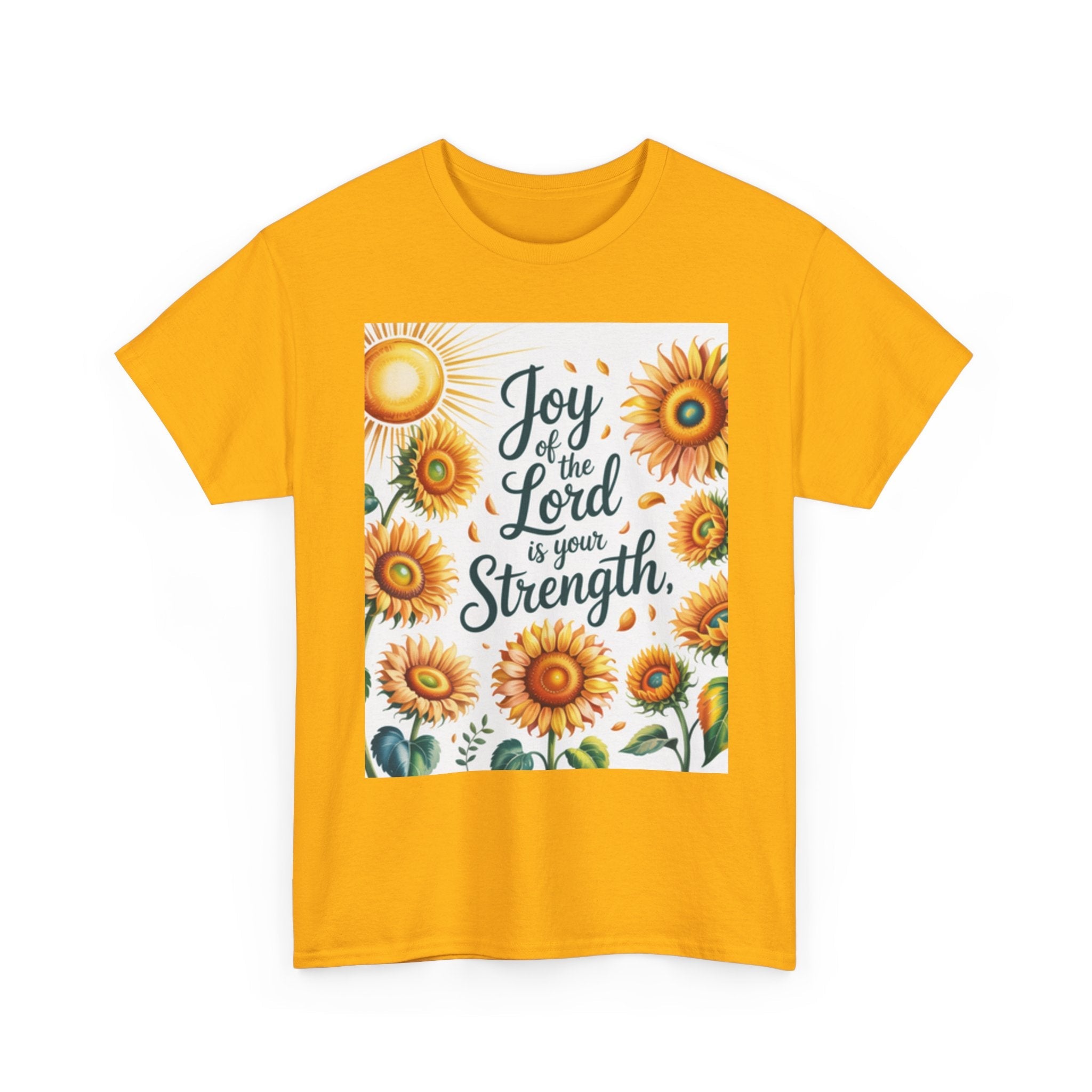 Joy of the Lord Sunflower Tee, Faith Shirt, Faith Based Apparel Printify