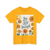Joy of the Lord Sunflower Tee, Faith Shirt, Faith Based Apparel Printify