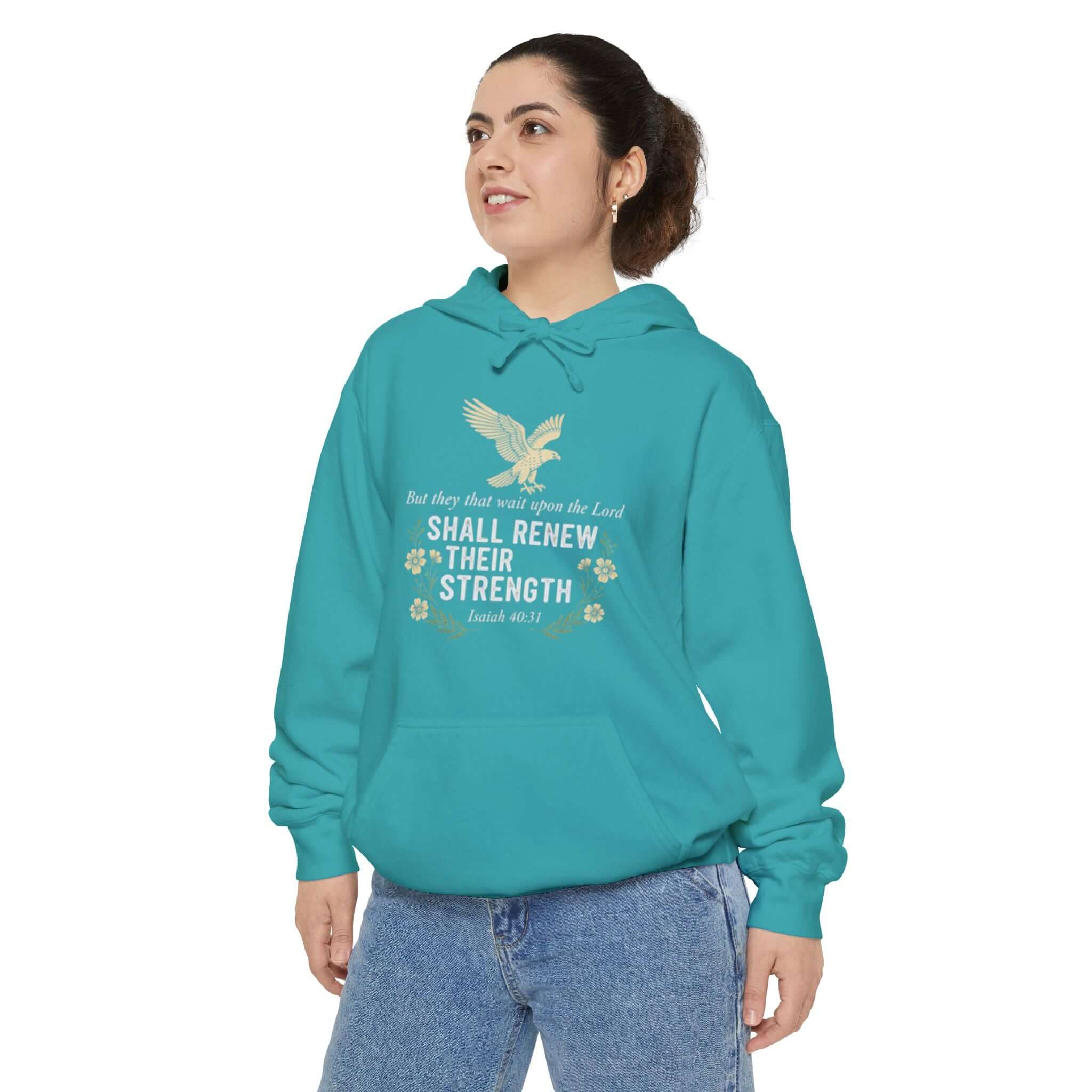 Infant apparel Hoodie Slate Blue Isaiah 40:31 Faith Hoodie