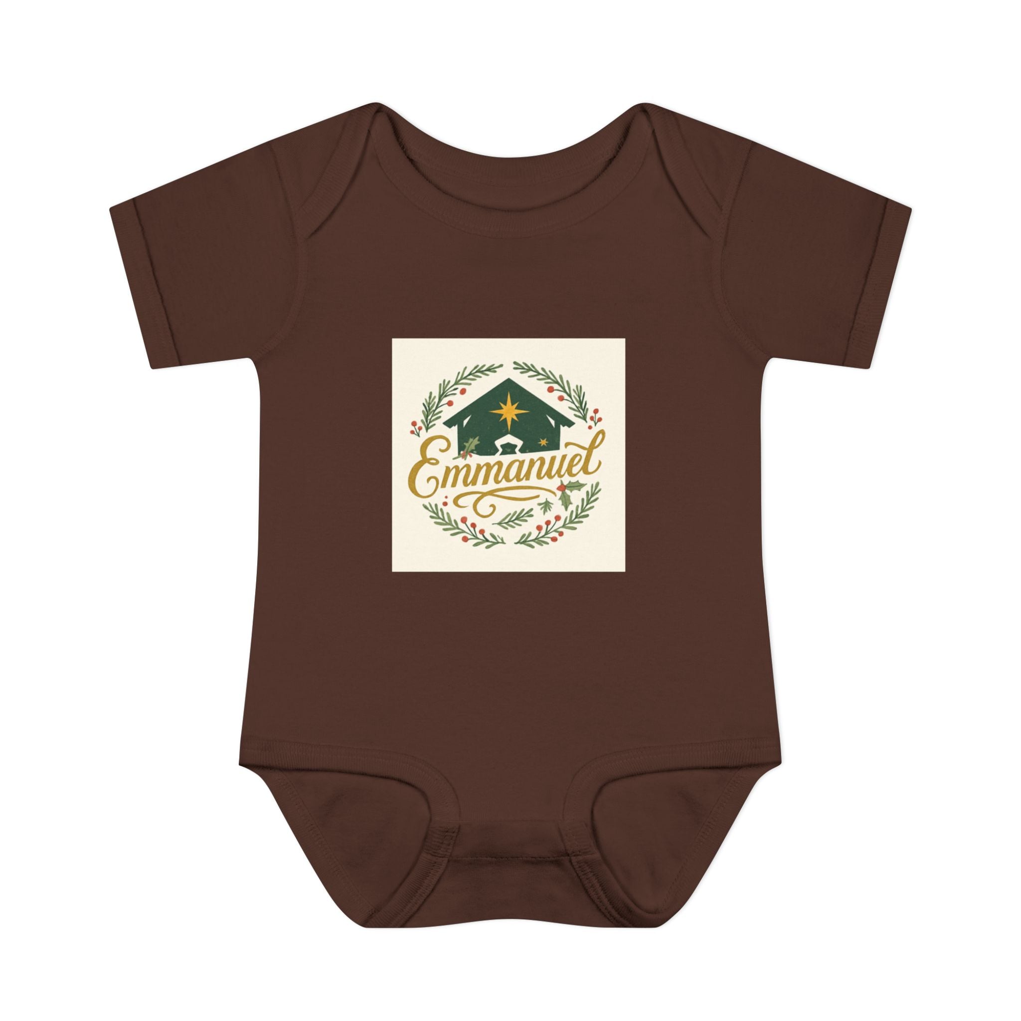 Emmanuel Christmas Infant Bodysuit — Baby Rib Onesie, 'Emmanuel' Holiday Gift