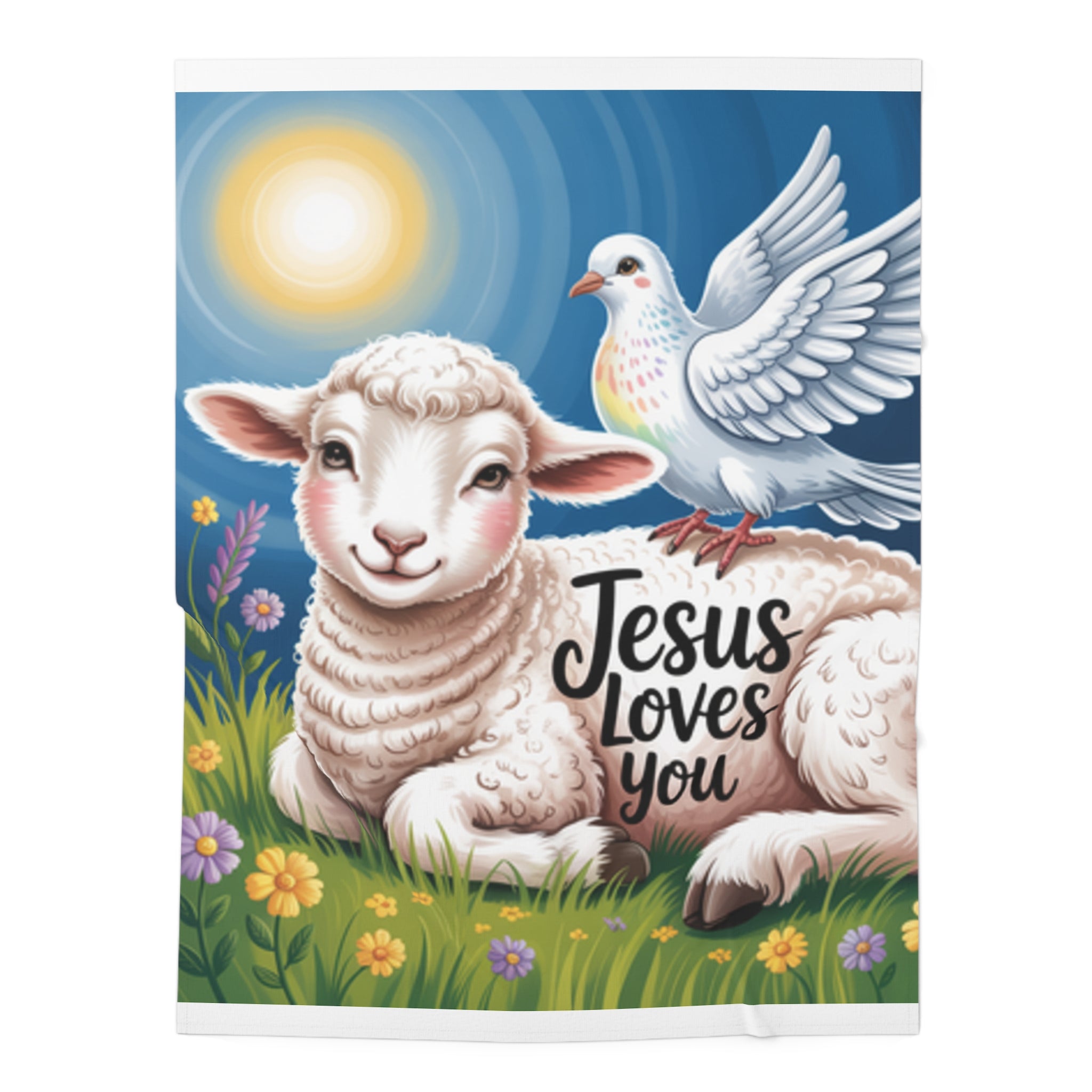 Jesus Loves You Baby Swaddle Blanket- Soft Swaddle, Muslin, Infant Gift