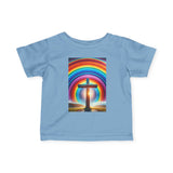 Rainbow Cross Infant Tee, Christian baby shirt