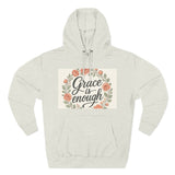 Grace is Enough Floral Hoodie, Cozy Gift for Mom, Faith-Based Clothing Printify