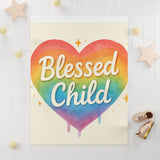 Blessed Child Soft Fleece Baby Blanket, Cozy Nursery Blanket, Infant Blanket,