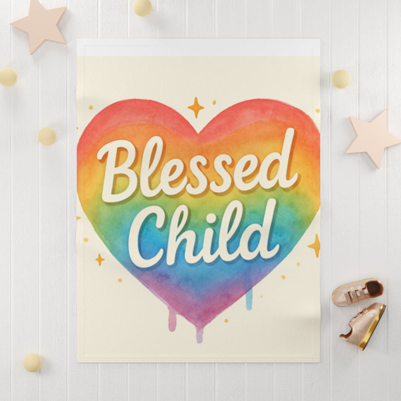 Blessed Child Soft Fleece Baby Blanket, Cozy Nursery Blanket, Infant Blanket,