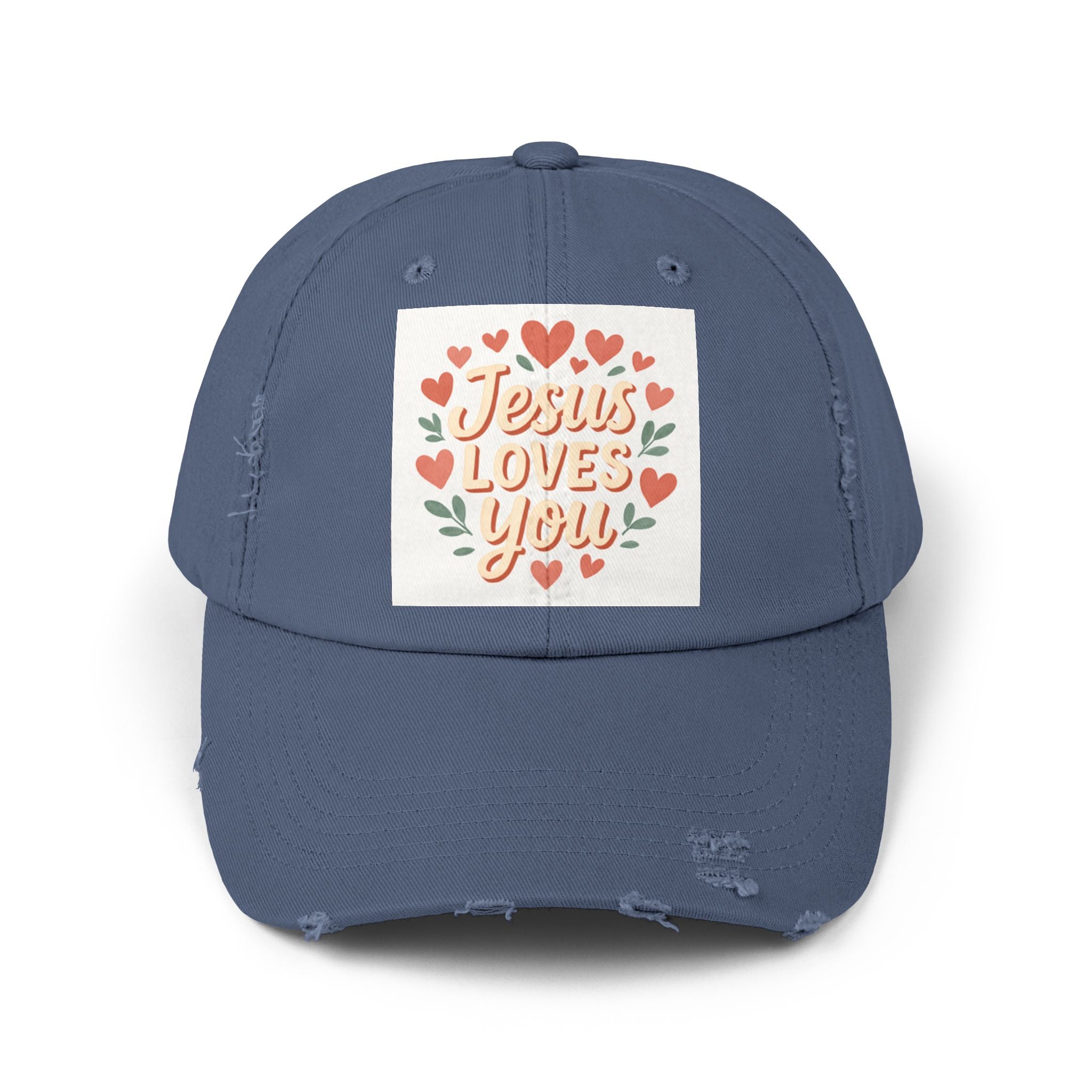 Jesus Loves You Distressed Cap, Vintage Cap, Jesus Apparel