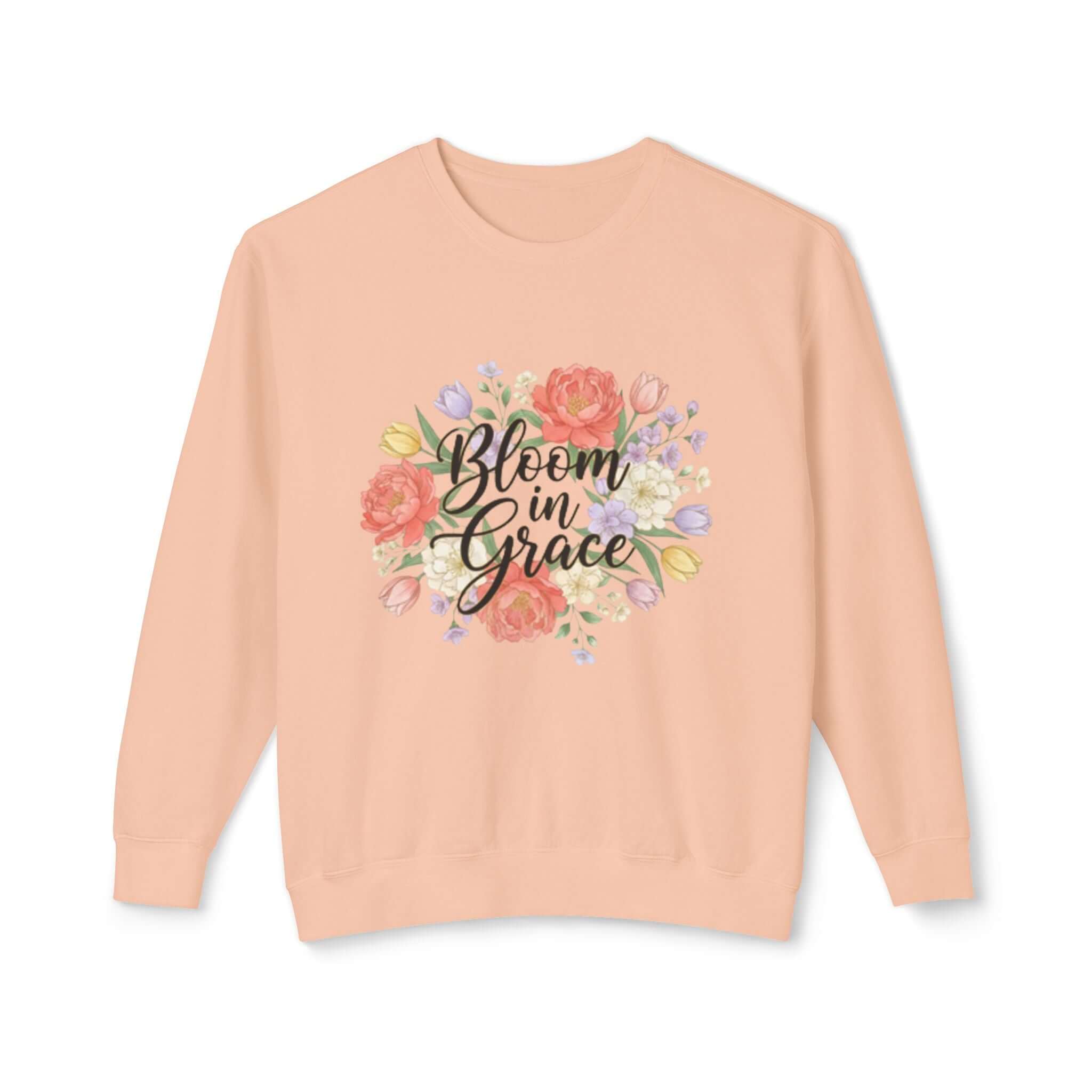 Christian sweatshirt PeachFloral Inspirational Crewneck