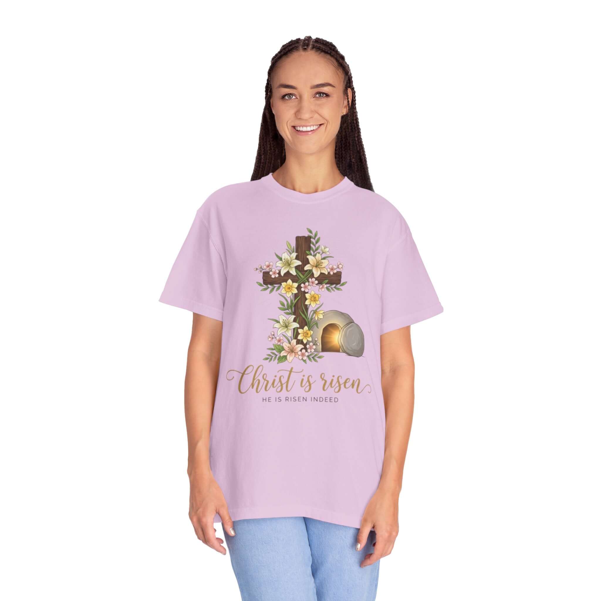 Infant apparel T Shirt Orchid Floral Cross & Empty Tomb Christian Tee
