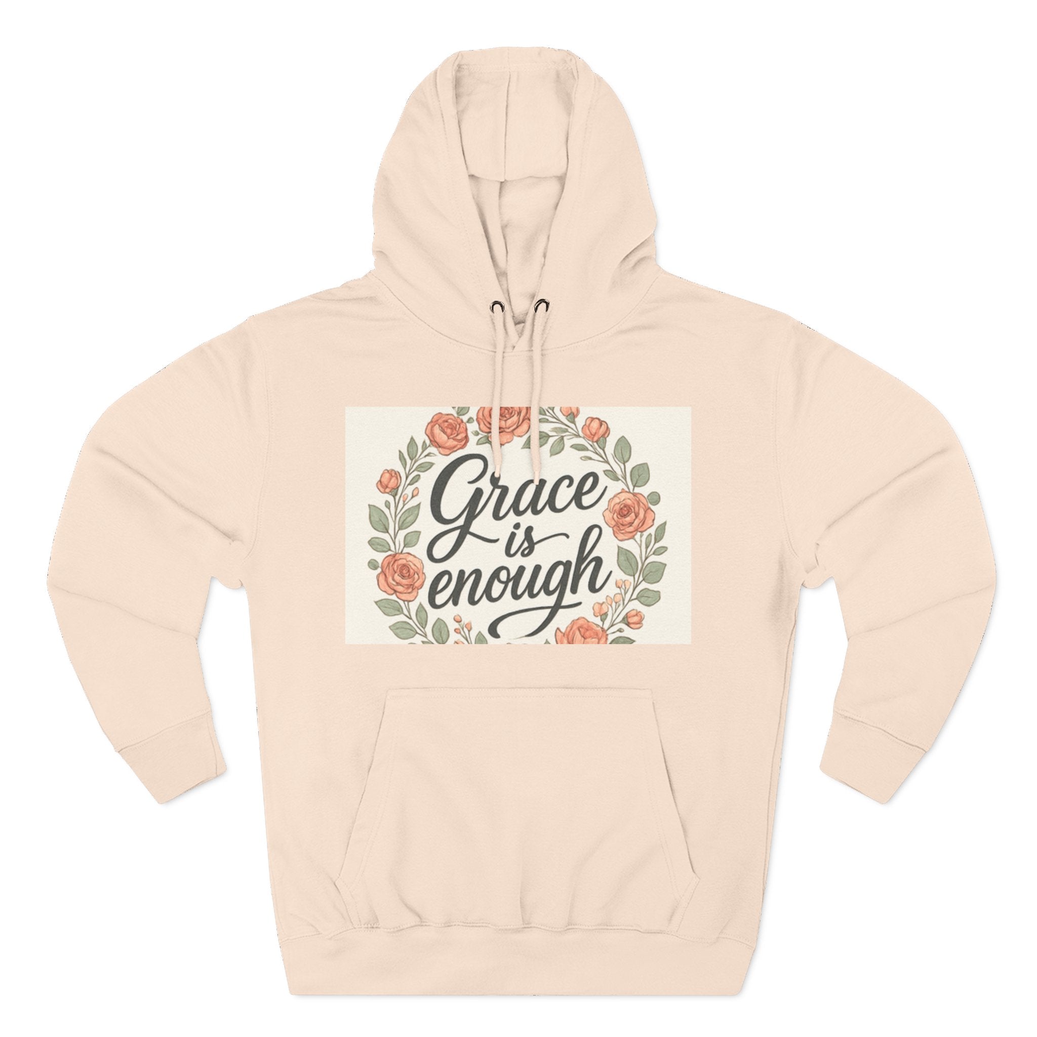 Grace is Enough Floral Hoodie, Cozy Gift for Mom, Faith-Based Clothing