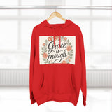 Grace is Enough Floral Hoodie, Cozy Gift for Mom, Faith-Based Clothing